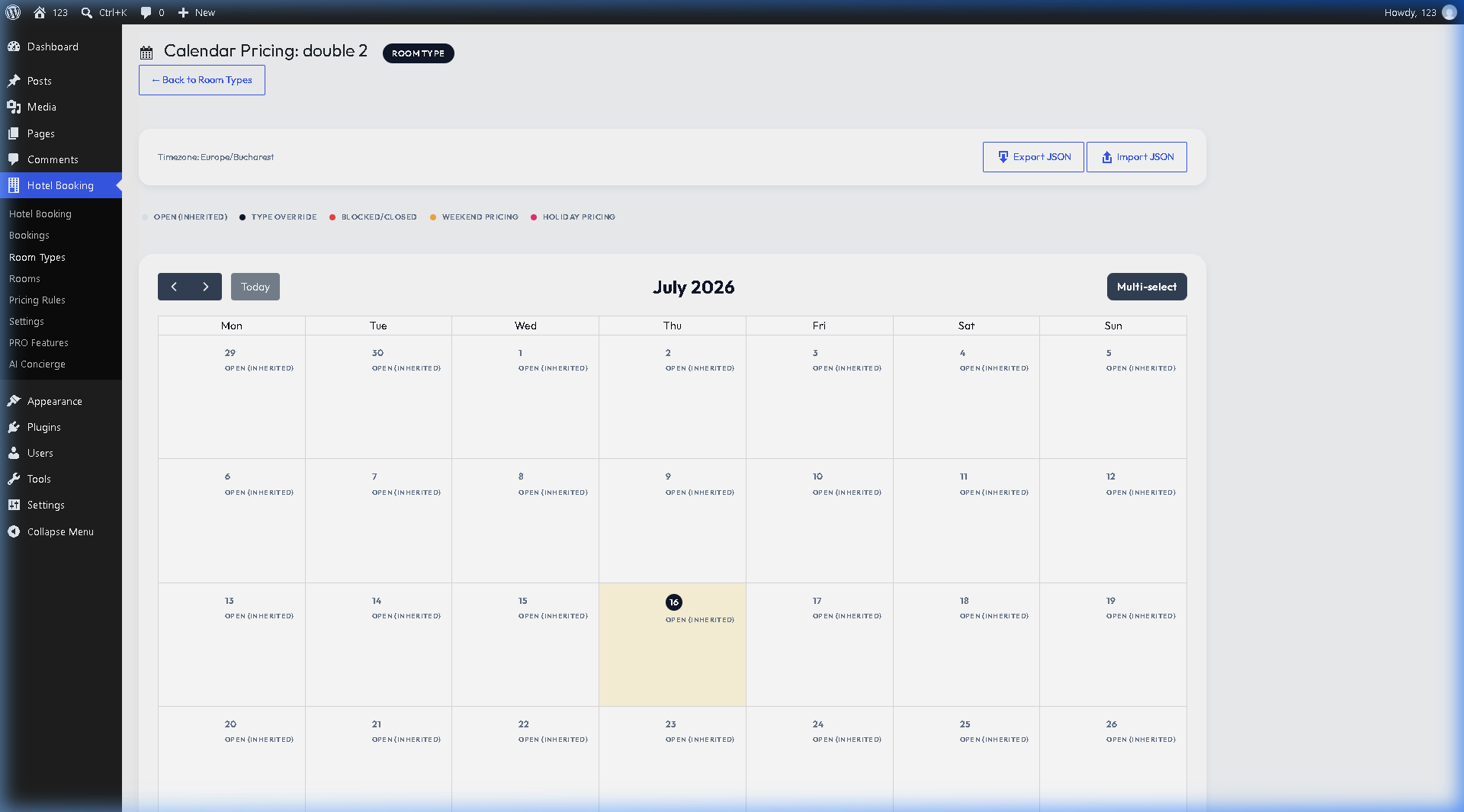 Hotel booking calendar in WordPress — real-time availability