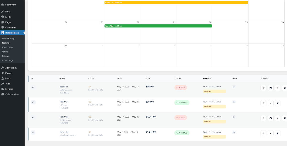 WordPress hotel booking plugin — accept direct bookings without Airbnb commission